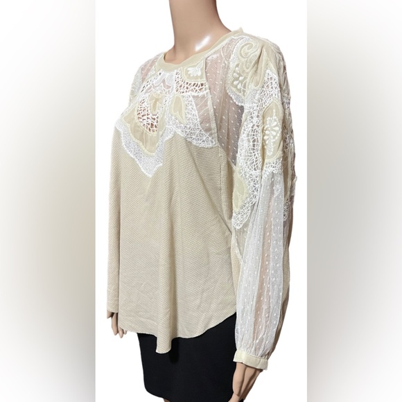 Free People Toni Tunic Top Oatmeal Size Small NWoT $148 - Picture 5 of 11
